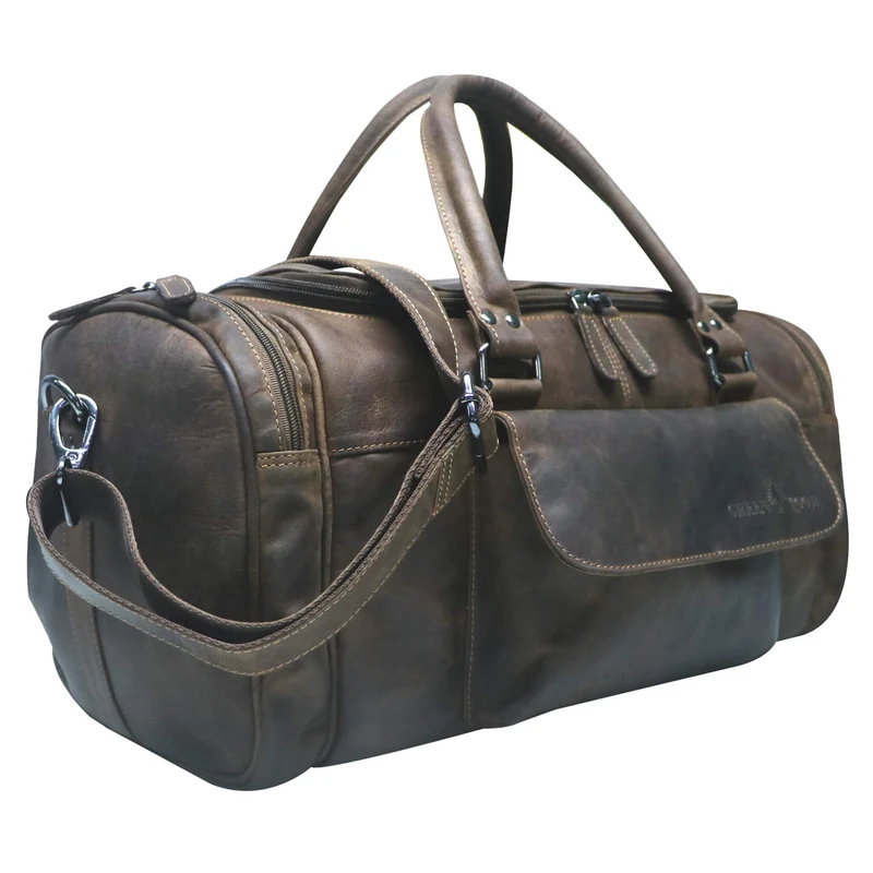 Finn Sporttasche Herren Leder Kleine Reisetasche Damen Gym Tasche