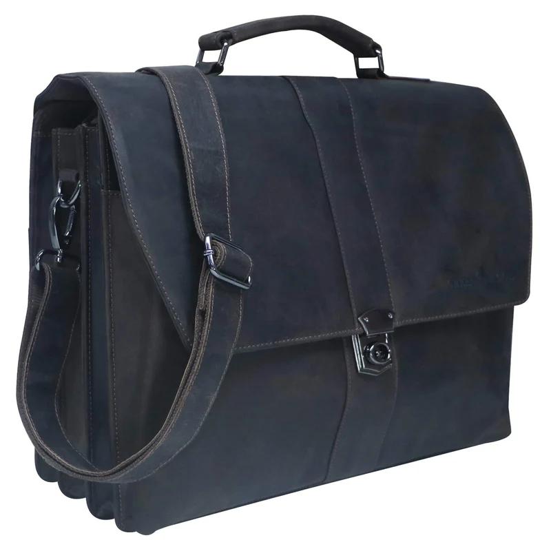 Hagen Aktentasche Leder Herren Klassiker Arbeitstasche Damen Groß