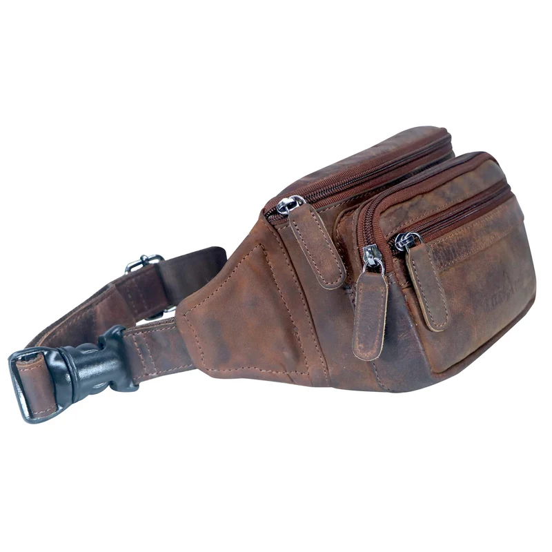 Jan Bauchtasche Damen Leder Gürteltasche Handy Herren Hüfttasche