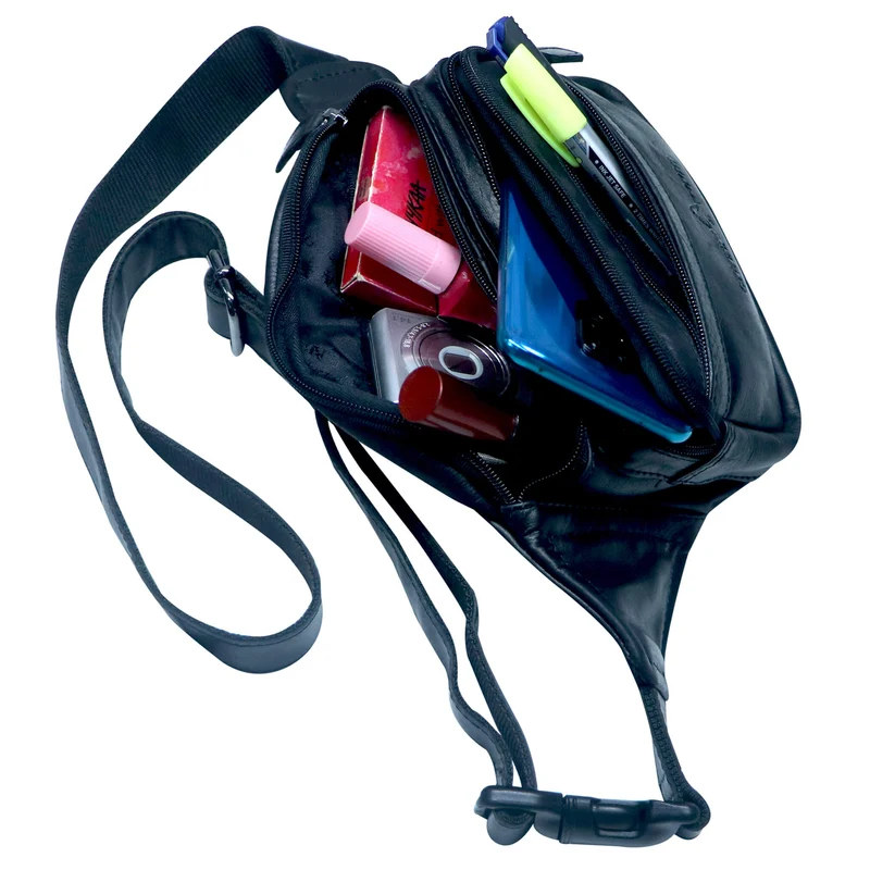 Jan Bauchtasche Damen Leder Gürteltasche Handy Herren Hüfttasche