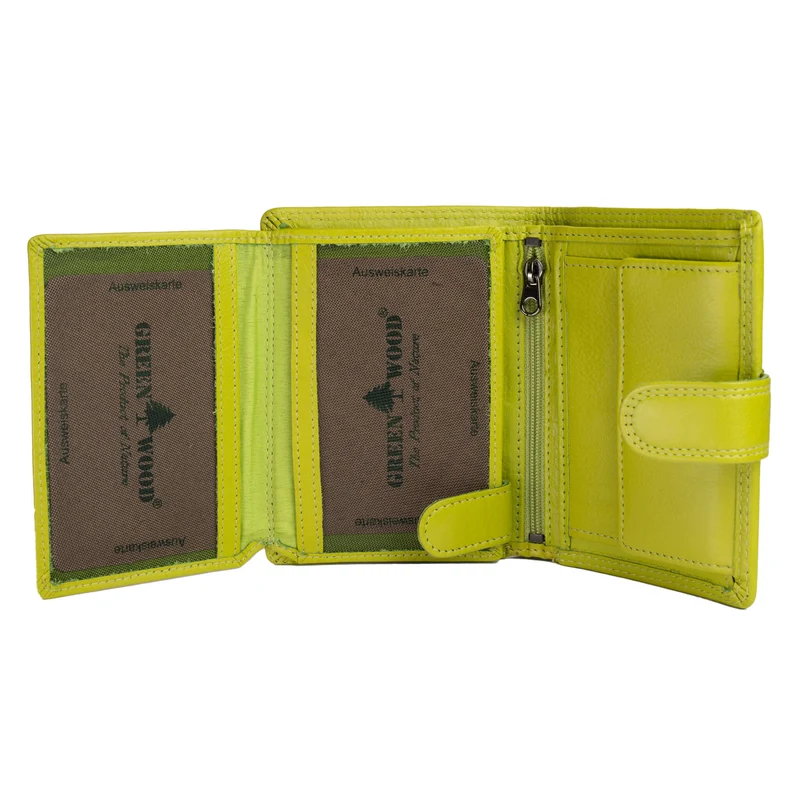 Ken Damen Geldbörse Leder Brieftasche Herren mit Münzfach RFID