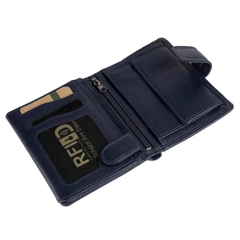 Ken Damen Geldbörse Leder Brieftasche Herren mit Münzfach RFID