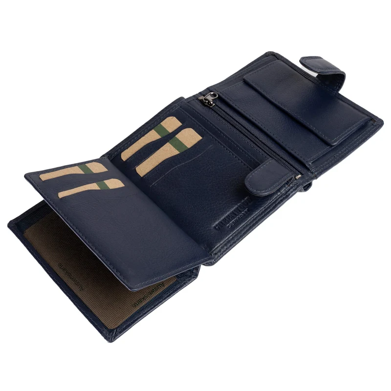 Ken Damen Geldbörse Leder Brieftasche Herren mit Münzfach RFID