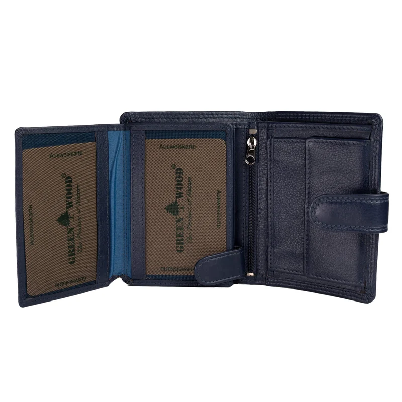 Ken Damen Geldbörse Leder Brieftasche Herren mit Münzfach RFID
