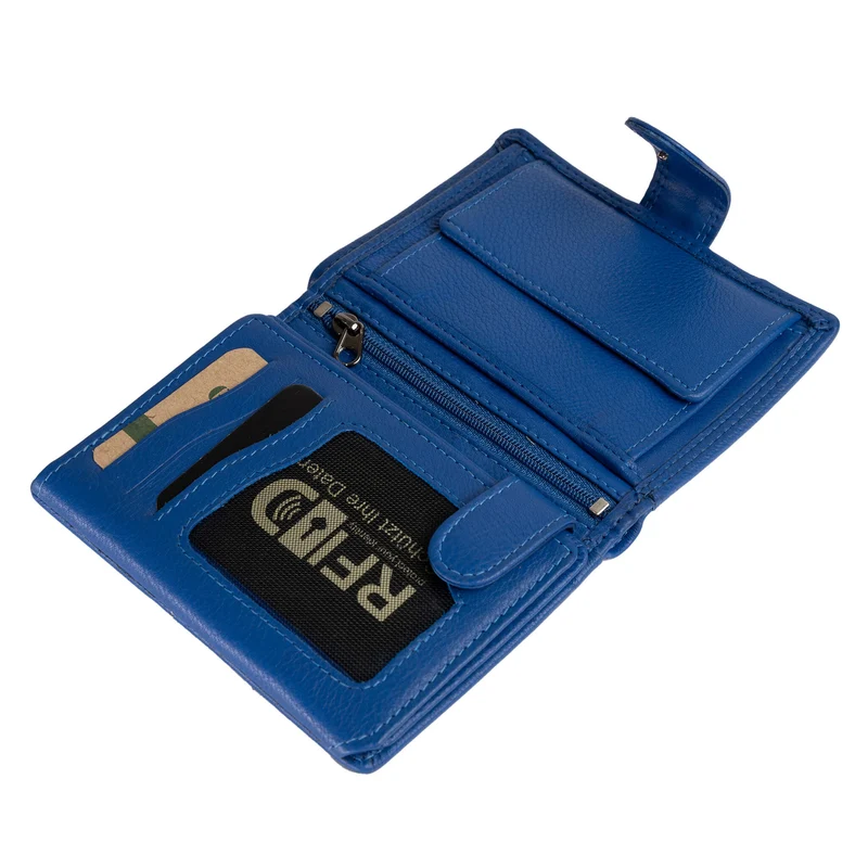 Ken Damen Geldbörse Leder Brieftasche Herren mit Münzfach RFID