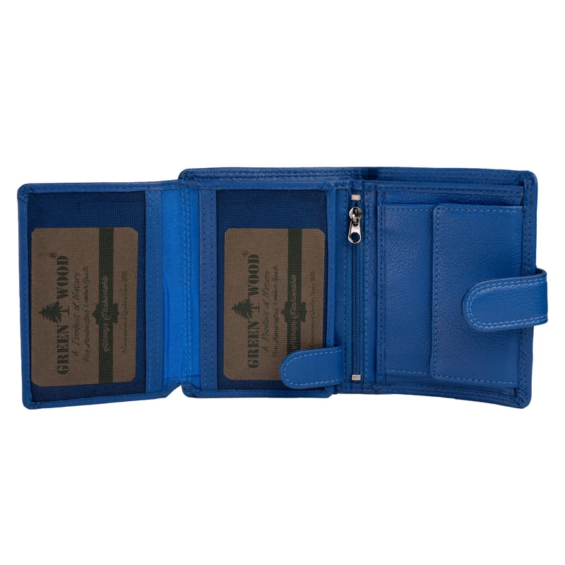 Ken Damen Geldbörse Leder Brieftasche Herren mit Münzfach RFID