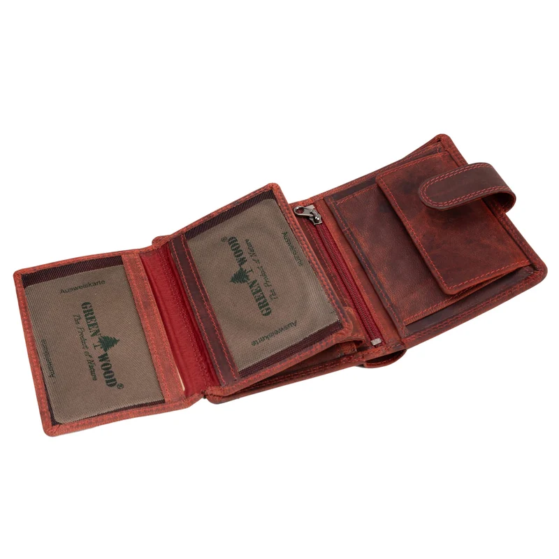 Ken Damen Geldbörse Leder Brieftasche Herren mit Münzfach RFID