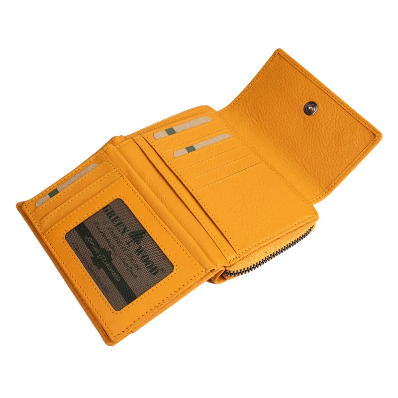Kazu Portemonnaie Damen Mittelgroß Leder Geldbörse Frauen RFID