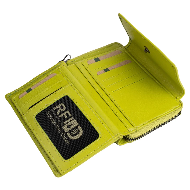 Kazu Portemonnaie Damen Mittelgroß Leder Geldbörse Frauen RFID