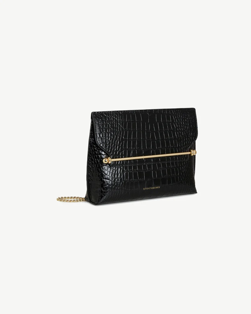 Stylist - Croc-Embossed Leather Black