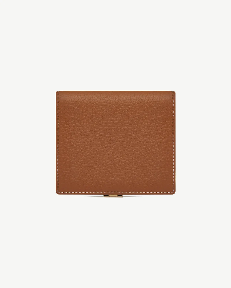 Crescent Wallet - Tan with Vanilla Stitch