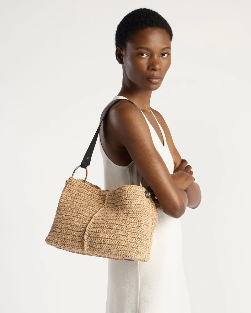Lana Hobo - Raffia/Black