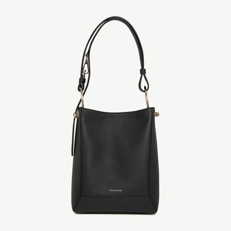 Lana Midi Bucket Bag - Black