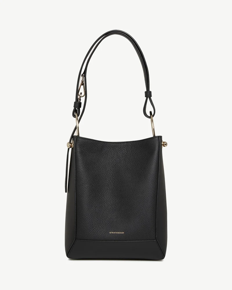 Lana Midi Bucket Bag - Black