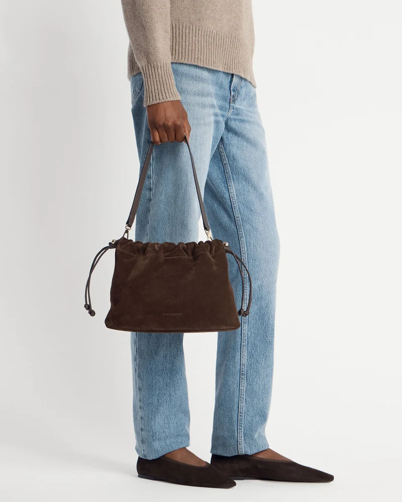 Charlotte Midi Drawstring - Chocolate Suede