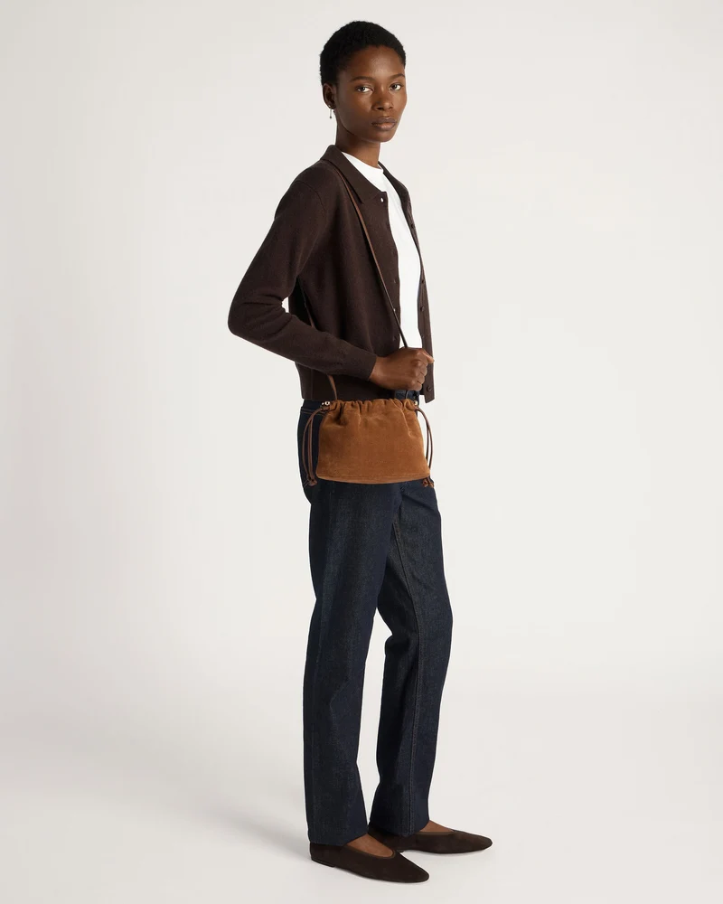 Charlotte Drawstring - Tan Suede