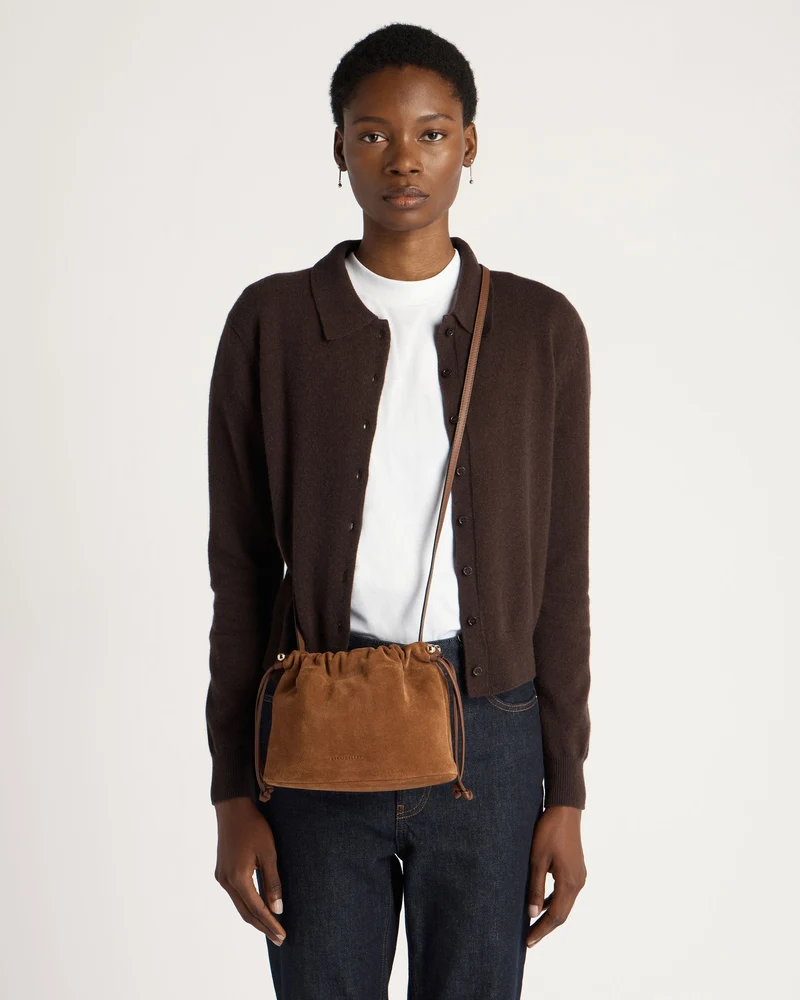 Charlotte Drawstring - Tan Suede
