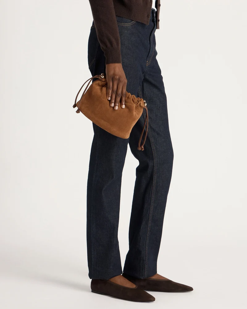 Charlotte Drawstring - Tan Suede