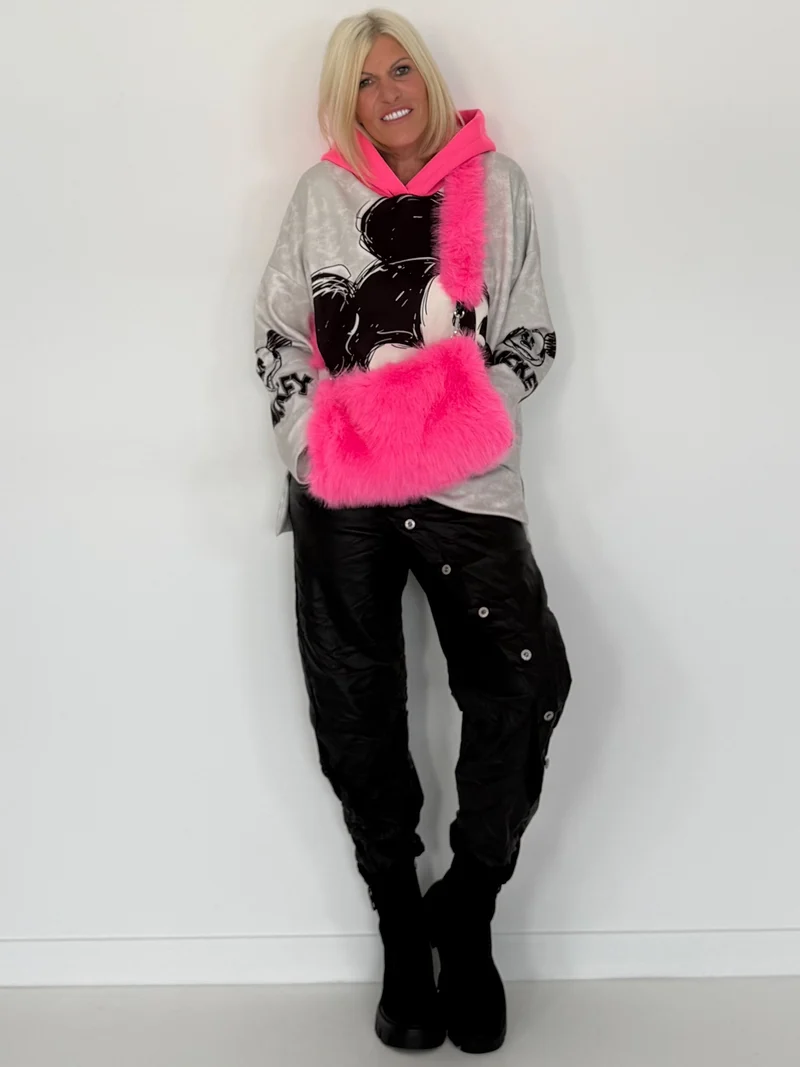 Muff / Felltasche - neonpink