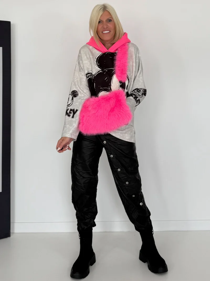 Muff / Felltasche - neonpink