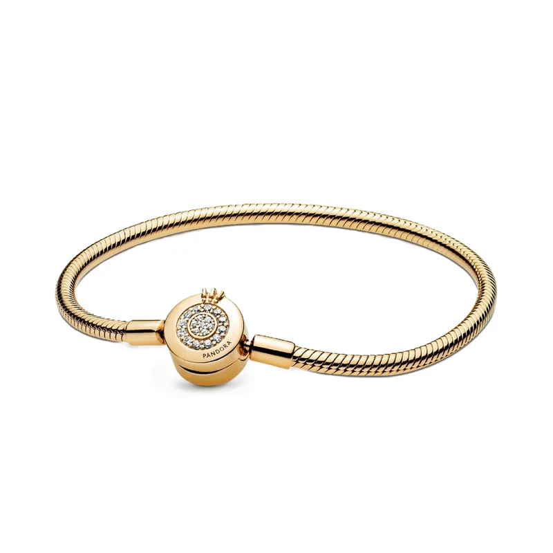 Pandora Signature Sparkling Crown Snake Chain Bracelet 569046C01-21