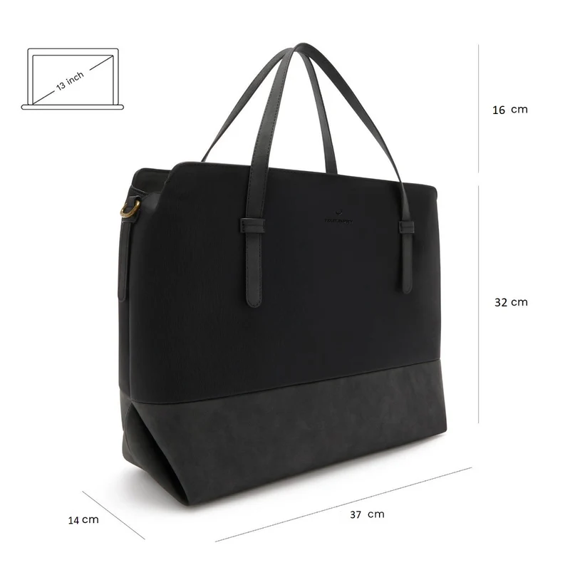 Violet Hamden Essential Bag Schwarze Schultertasche mit 13-Zoll-Laptopfach VH25034