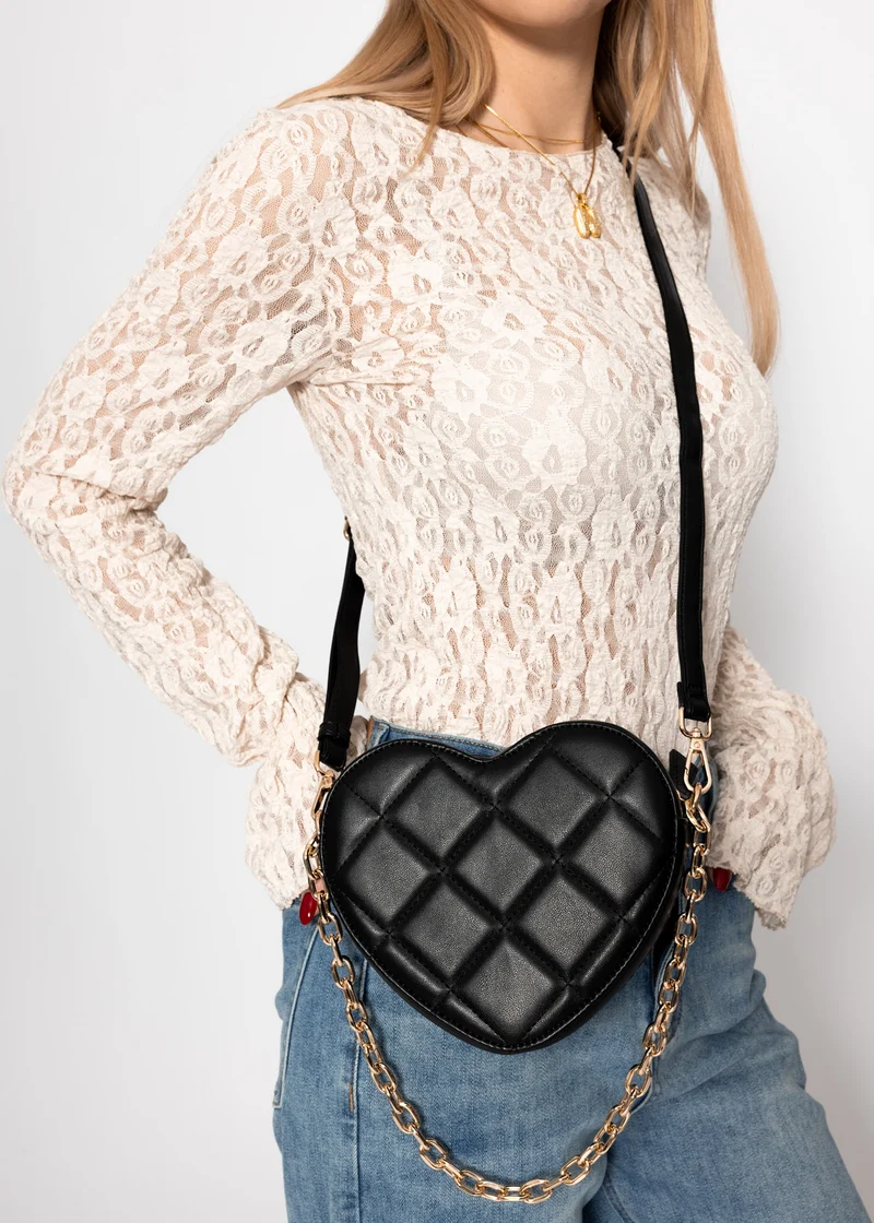 Tasche in Herzform - schwarz