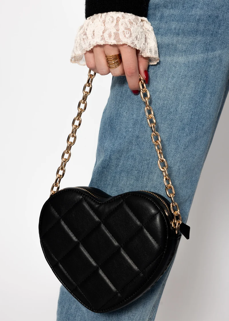 Tasche in Herzform - schwarz