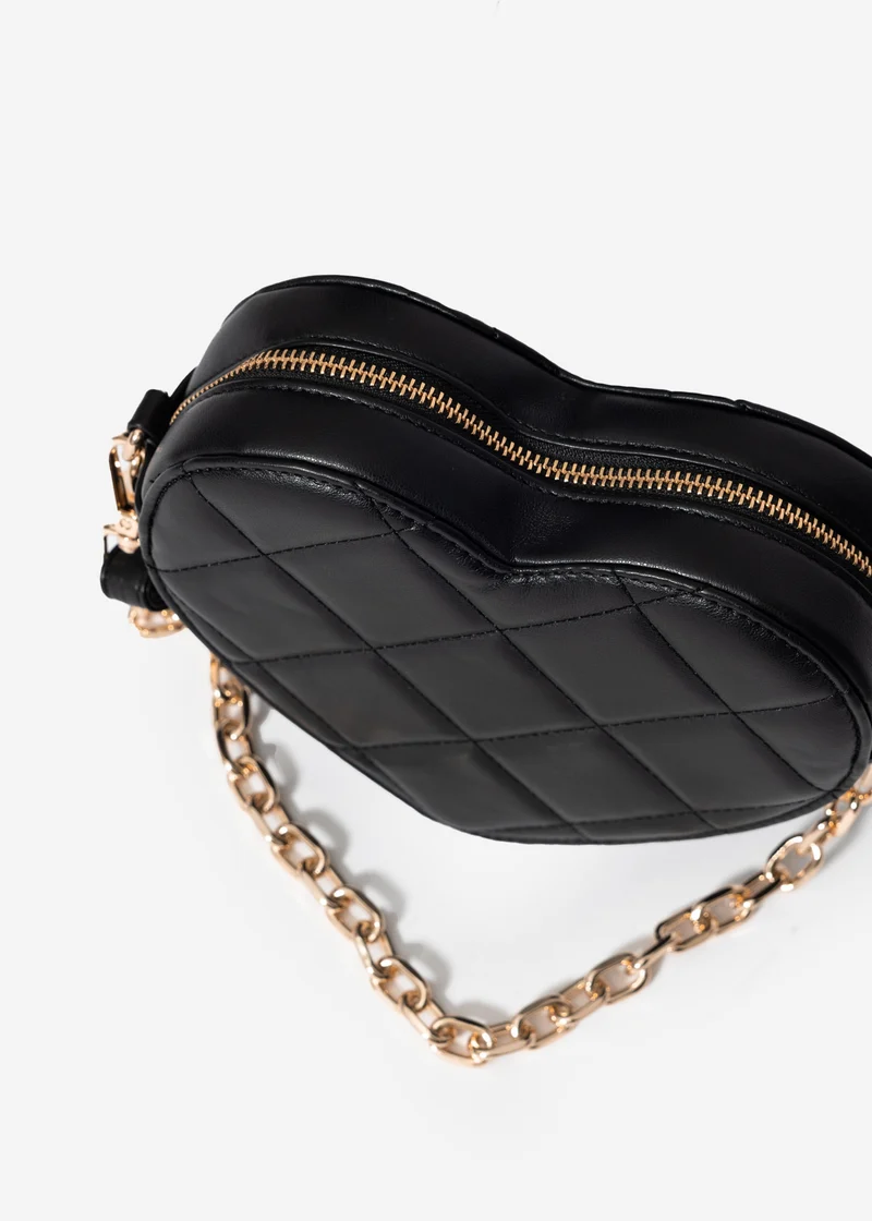 Tasche in Herzform - schwarz