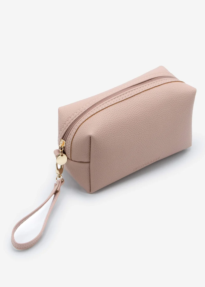 Kleine Kosmetiktasche mit Schlaufe - rosa