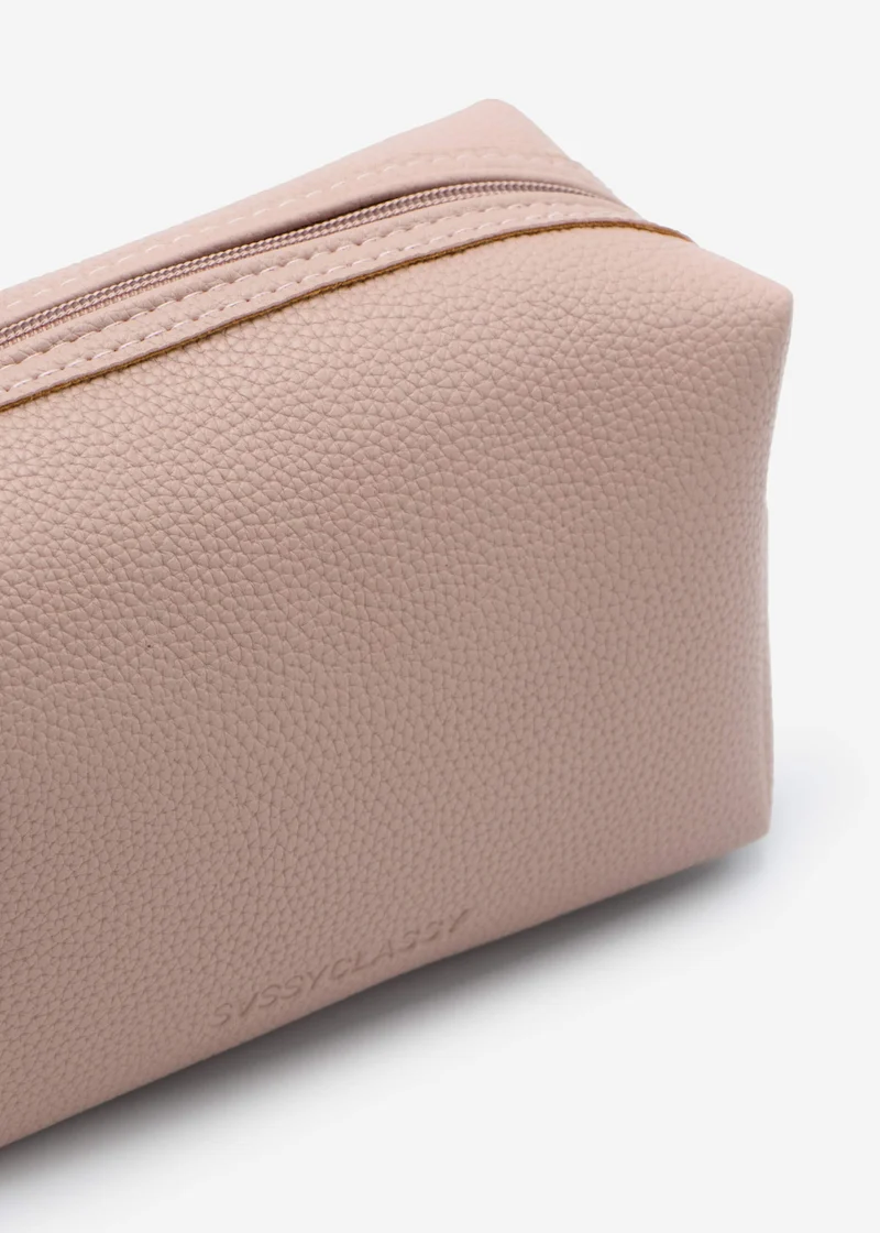 Kleine Kosmetiktasche mit Schlaufe - rosa