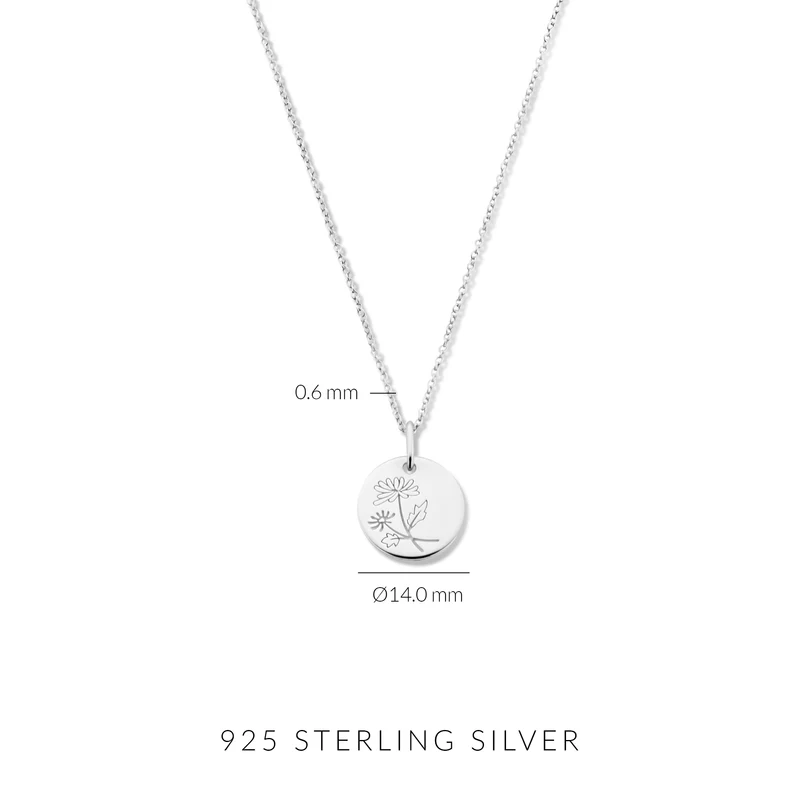 Violet Hamden Venus 925 Sterling Silberne Halskette mit Geburtsblume VH340026-OCT