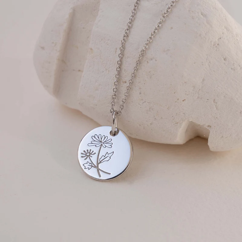 Violet Hamden Venus 925 Sterling Silberne Halskette mit Geburtsblume VH340026-SEP