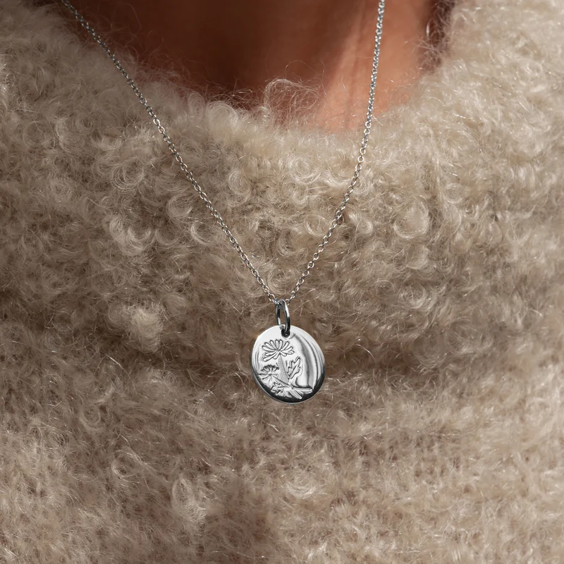 Violet Hamden Venus 925 Sterling Silberne Halskette mit Geburtsblume VH340026-JUL