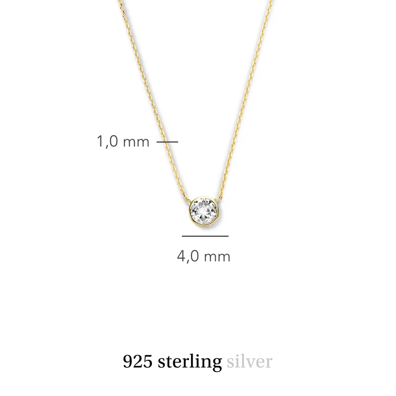 Violet Hamden Venus 925 Sterling Silberne Vergoldete Halskette mit Geburtsstein VH340010-OCT