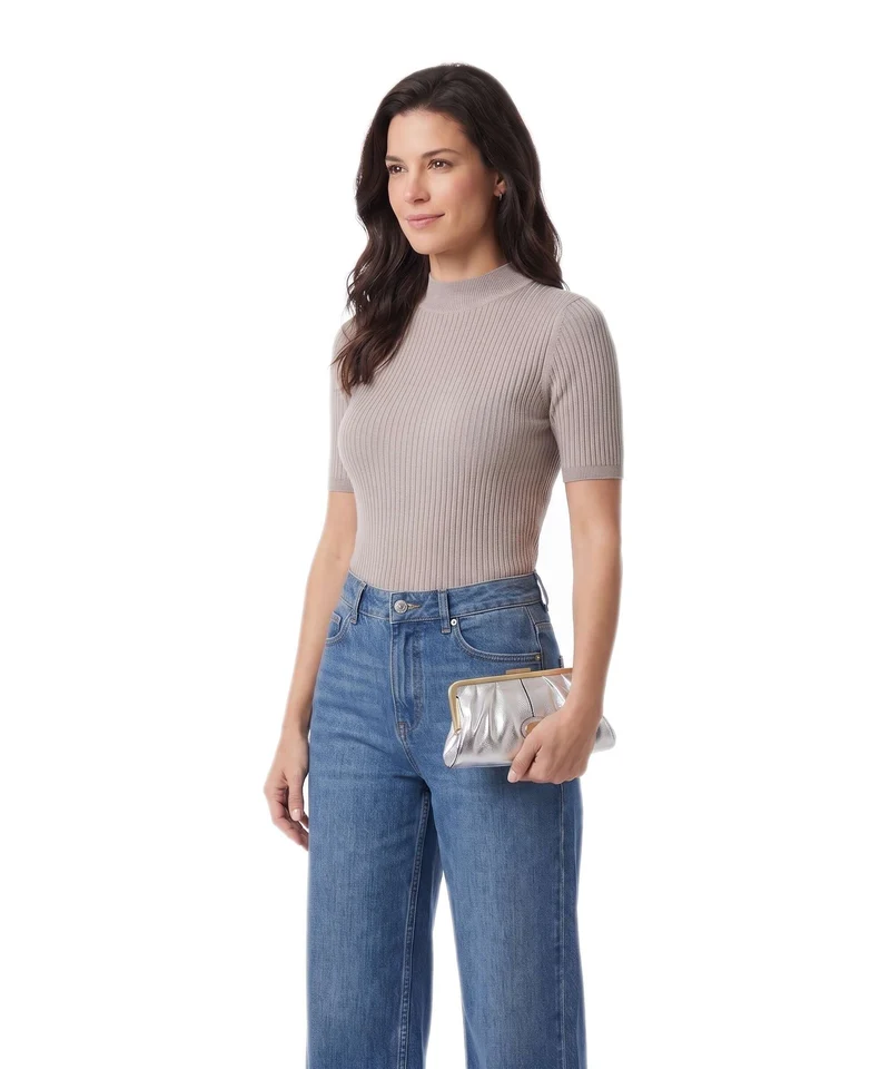 The Bridge Story Donna Clutch silver