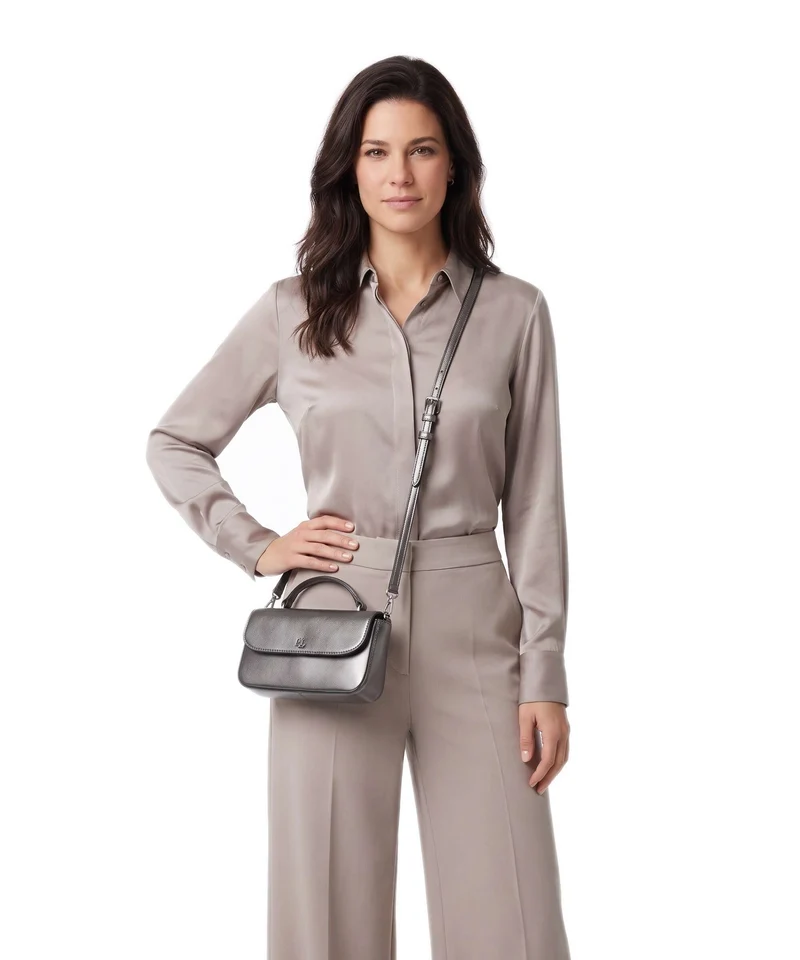 Lauren Ralph Lauren Marcy Large Umhängetasche dark pewter
