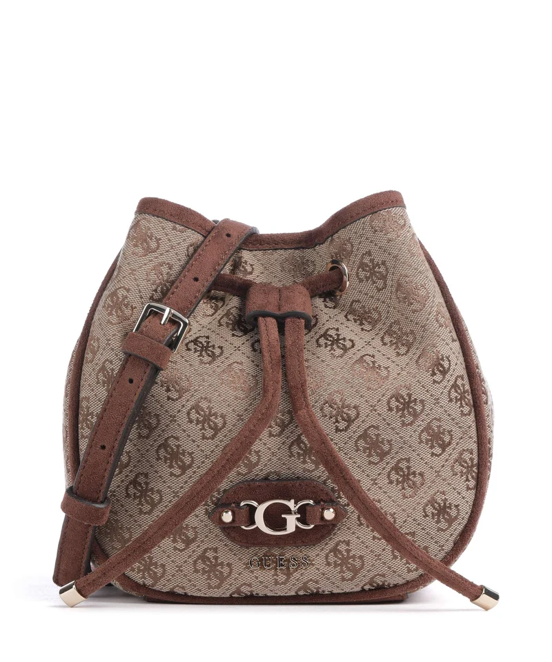 Guess Samantha Mini Bucket Handtasche latte logo/brown