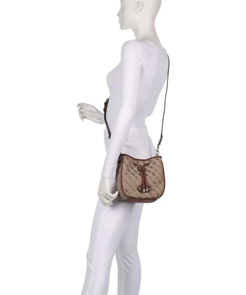 Guess Samantha Mini Bucket Handtasche latte logo/brown