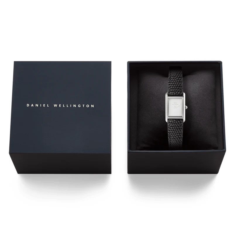 Daniel Wellington Bound Mini Black Lizard Silber Damen Uhr DW00100901