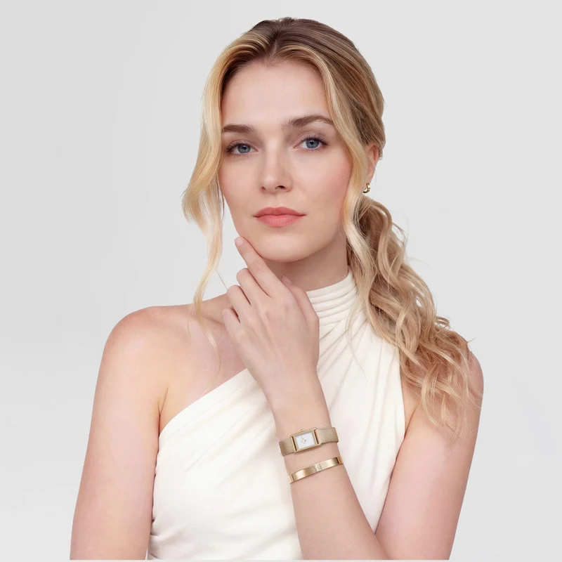 Daniel Wellington Bound Mini Evergold Weiß Damen Uhr DW00100928