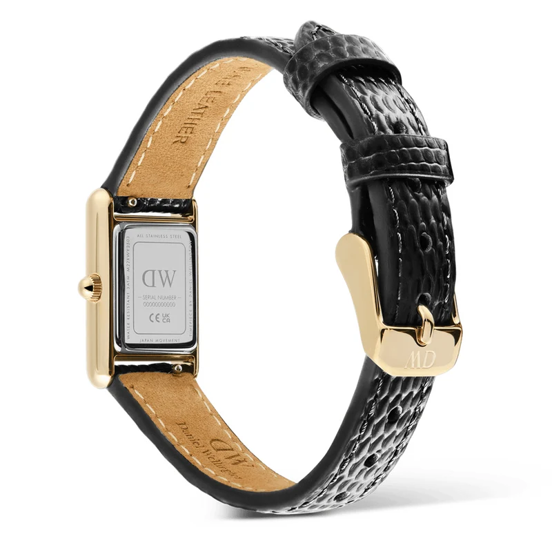 Daniel Wellington Bound Mini Black Lizard Goldfarben Damen Uhr DW00100903