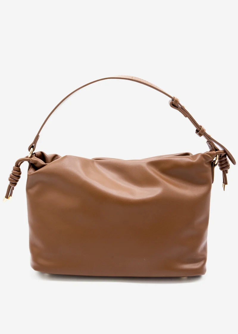 Bucket Bag aus Kunstleder - braun