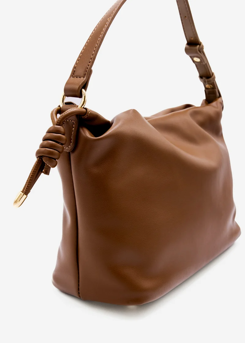 Bucket Bag aus Kunstleder - braun