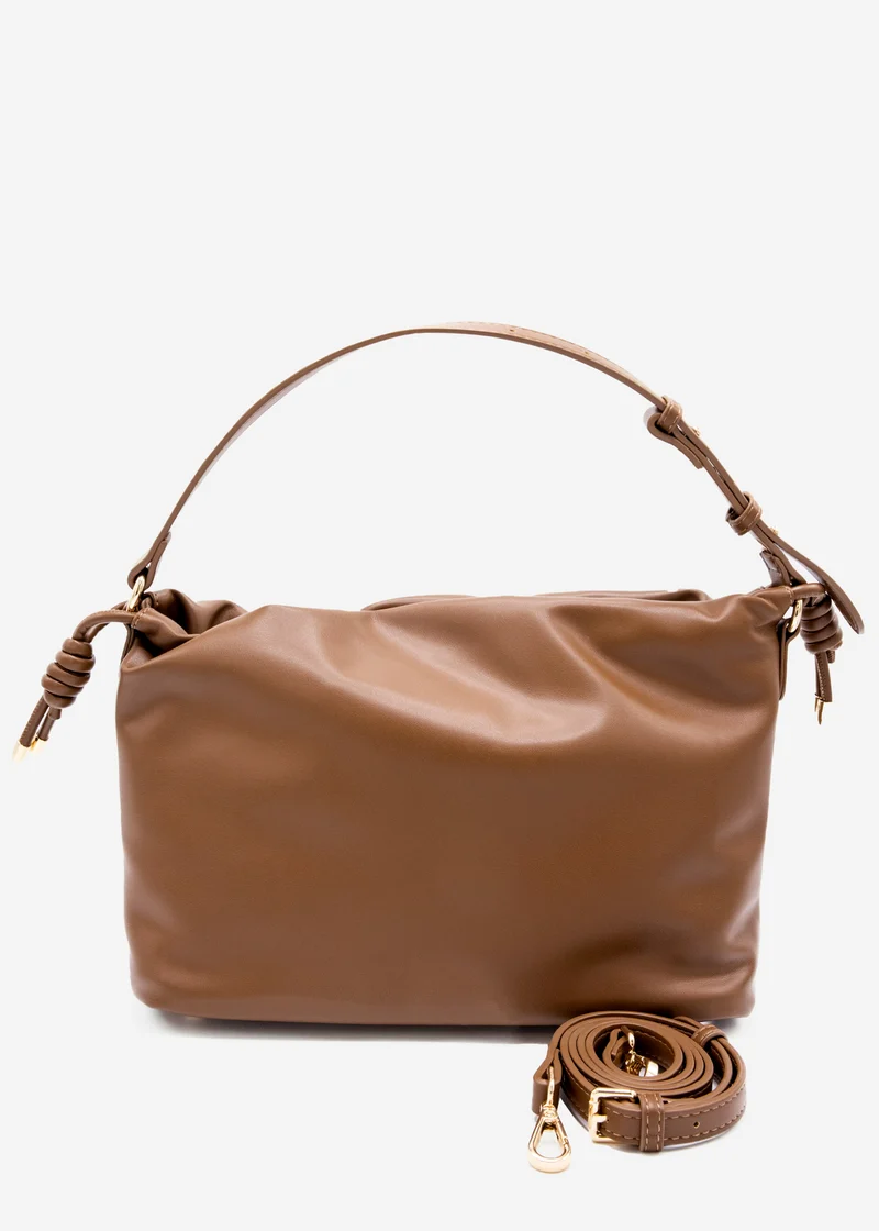 Bucket Bag aus Kunstleder - braun