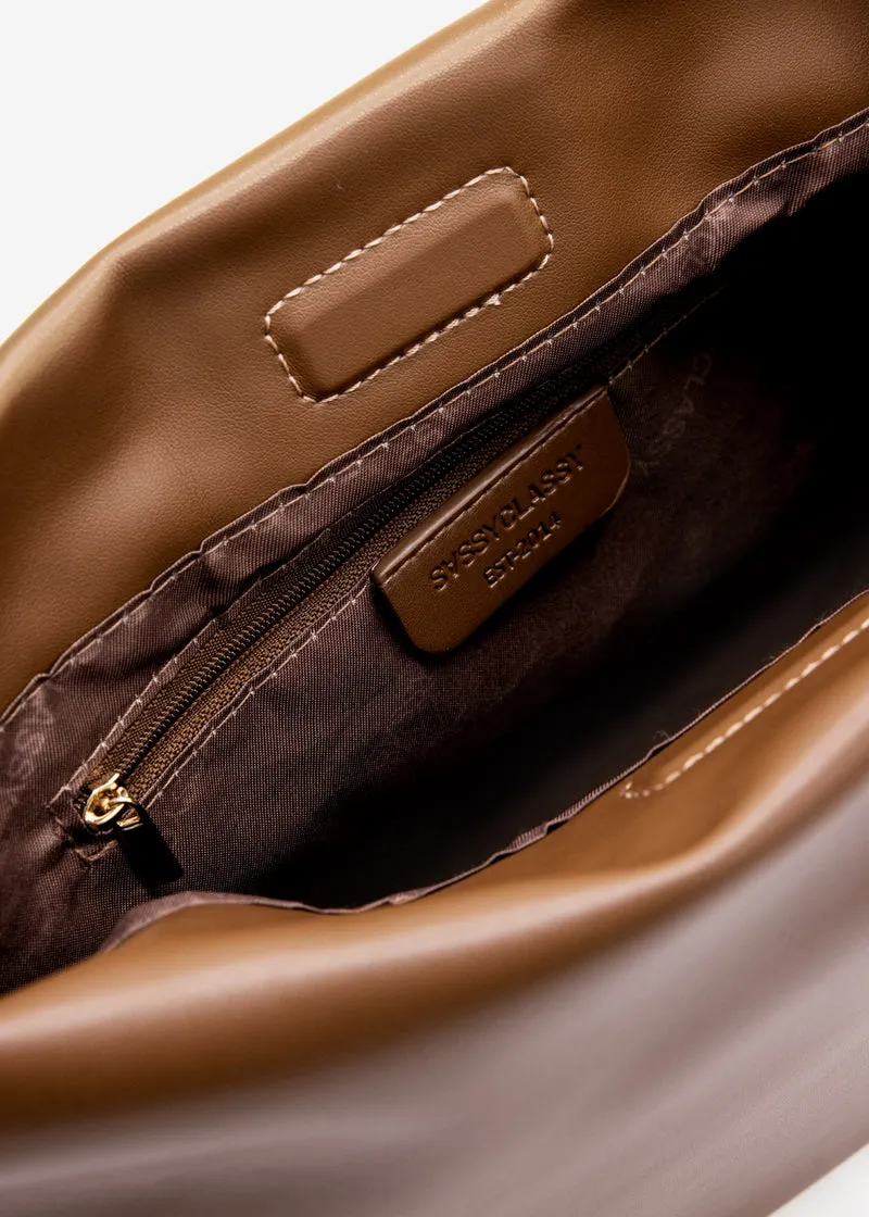 Bucket Bag aus Kunstleder - braun