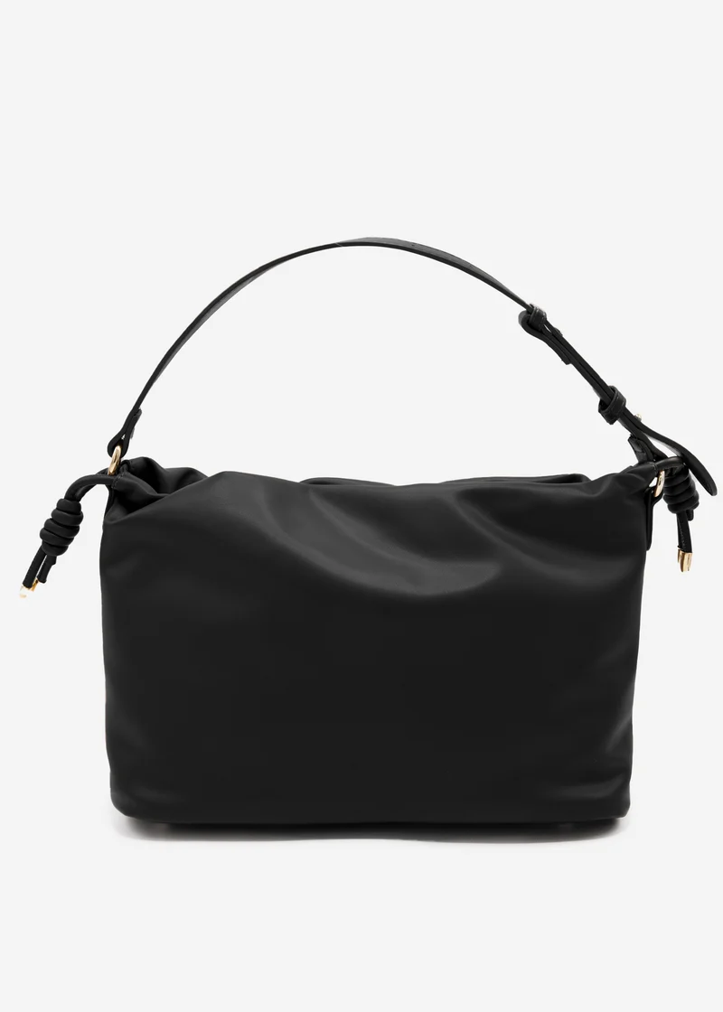 Bucket Bag aus Kunstleder - schwarz