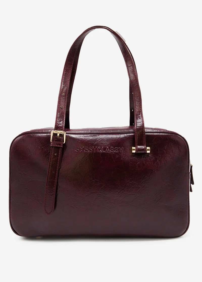 Bowlingtasche aus Kunstleder - burgundy