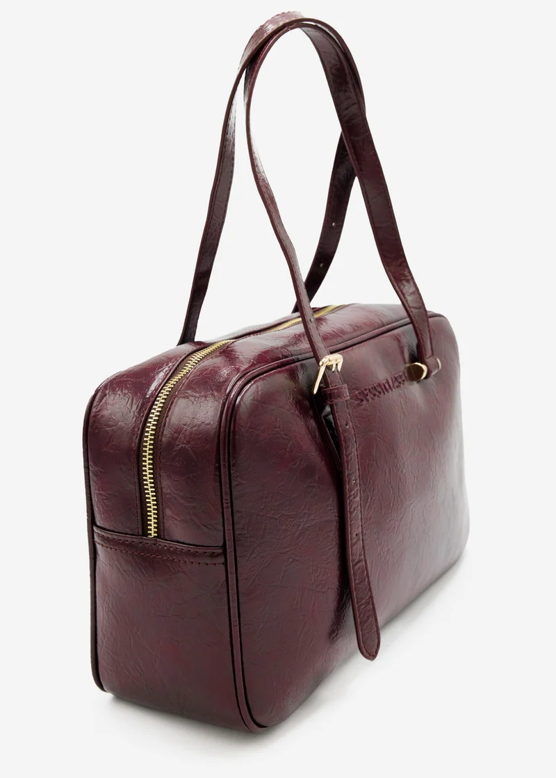 Bowlingtasche aus Kunstleder - burgundy