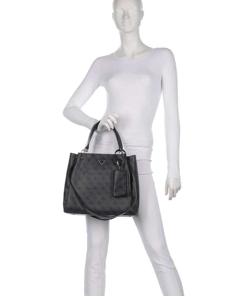 Guess Lorella Girlfriend Logo Handtasche coal logo